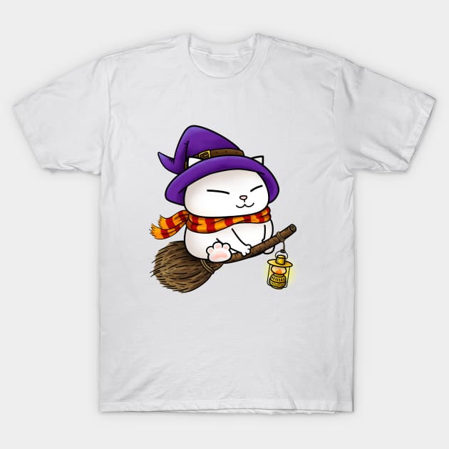 Halloween Cat Witch Kitty T-Shirt by Takeda_Art